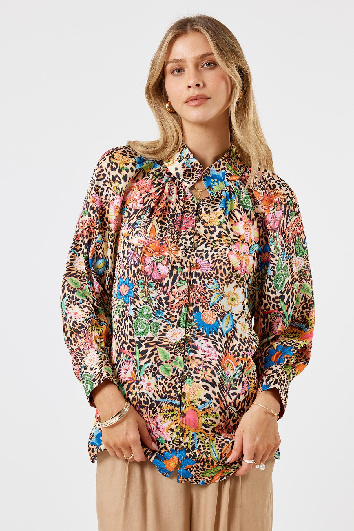 LulaSoul Eden Shirt | Viscose Satin Printed Blouse Australia