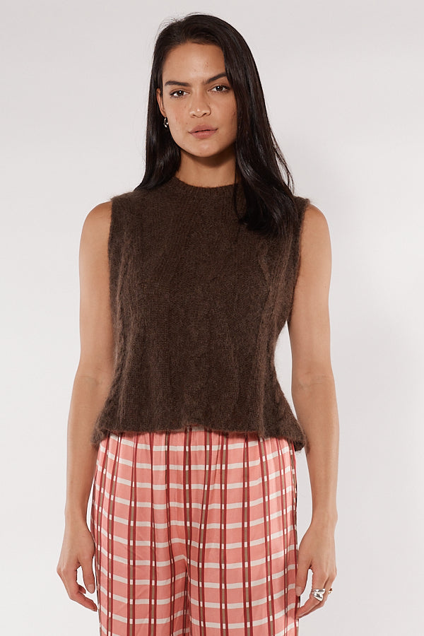 Cowgirl Surfer Braided Vest Chocolate