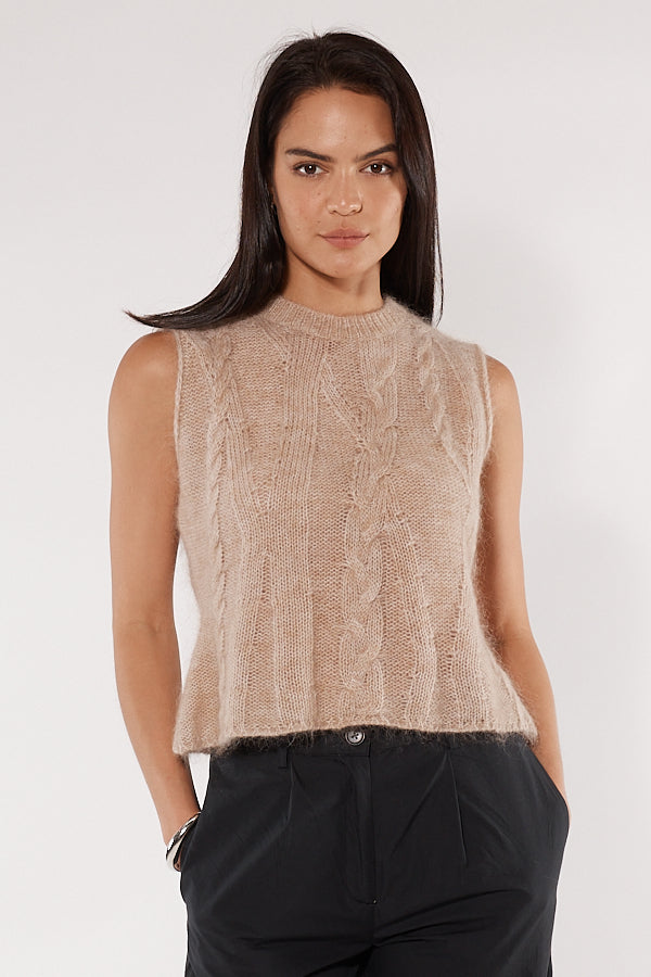 Cowgirl Surfer Braided Vest Oat