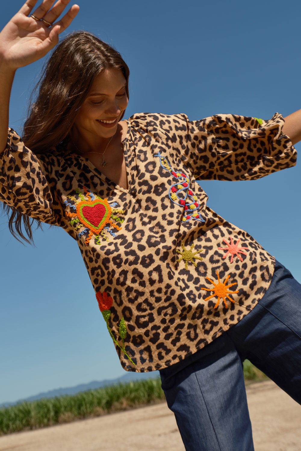 LulaLife Azure Top Leopard