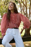 Rubyyaya Countryside Frill Top Red