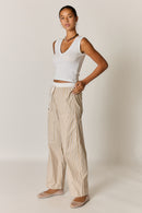 Giliann Alma Pocket Pant Tan Stripe