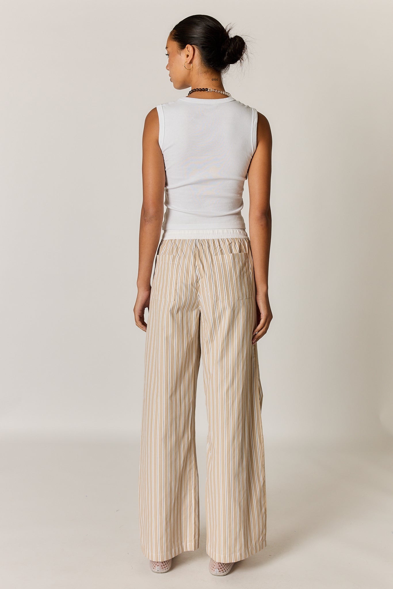 Giliann Alma Pocket Pant Tan Stripe