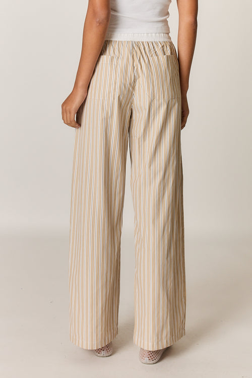 Giliann Alma Pocket Pant Tan Stripe