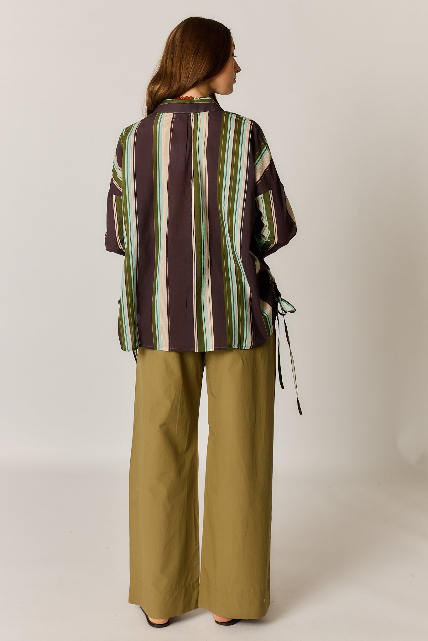 Giliann Joni Shirt Burgundy Stripe