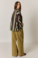 Giliann Joni Shirt Burgundy Stripe