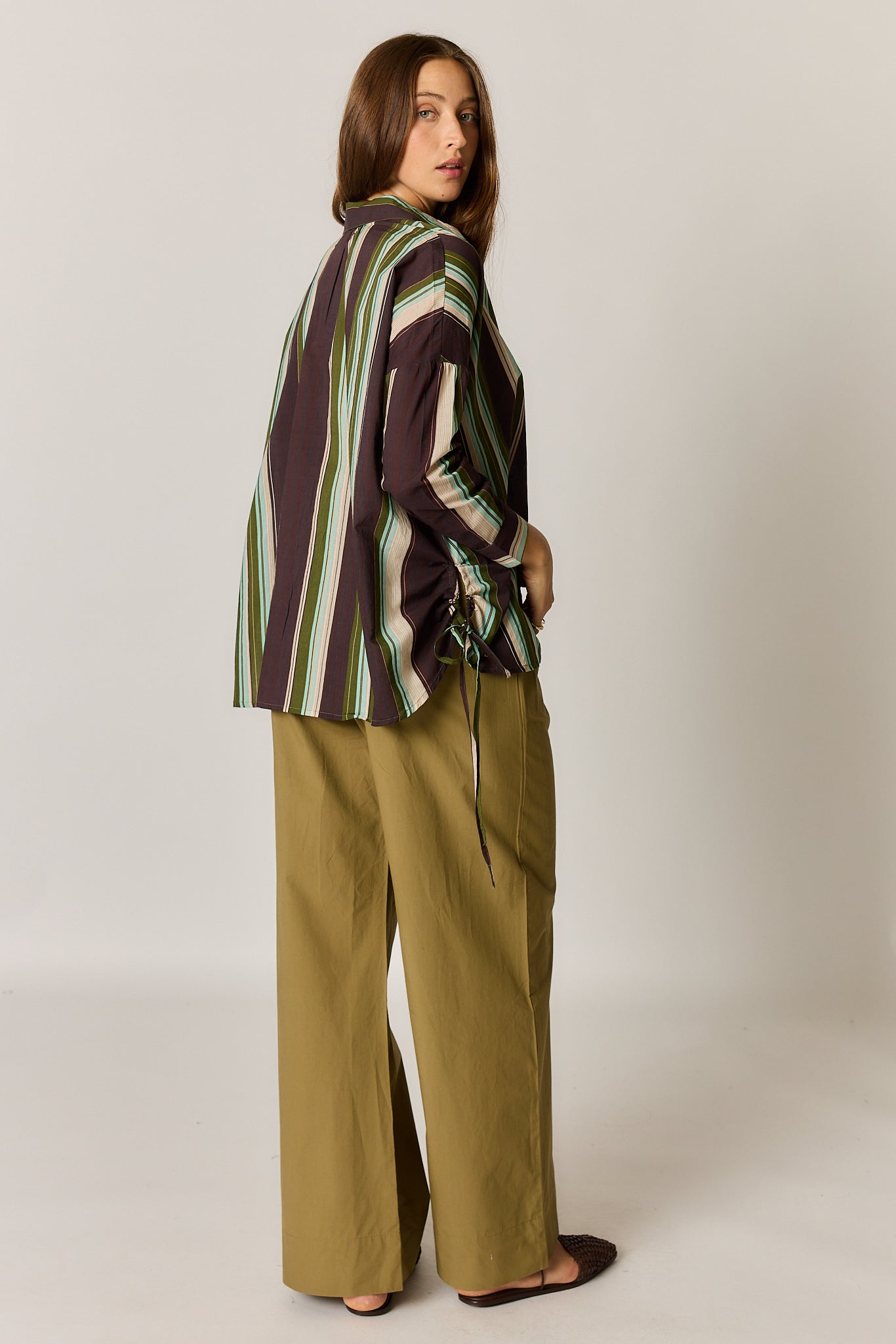 Giliann Joni Shirt Burgundy Stripe