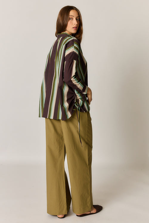 Giliann Joni Shirt Burgundy Stripe