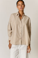 Giliann Joni Shirt Tan Stripe