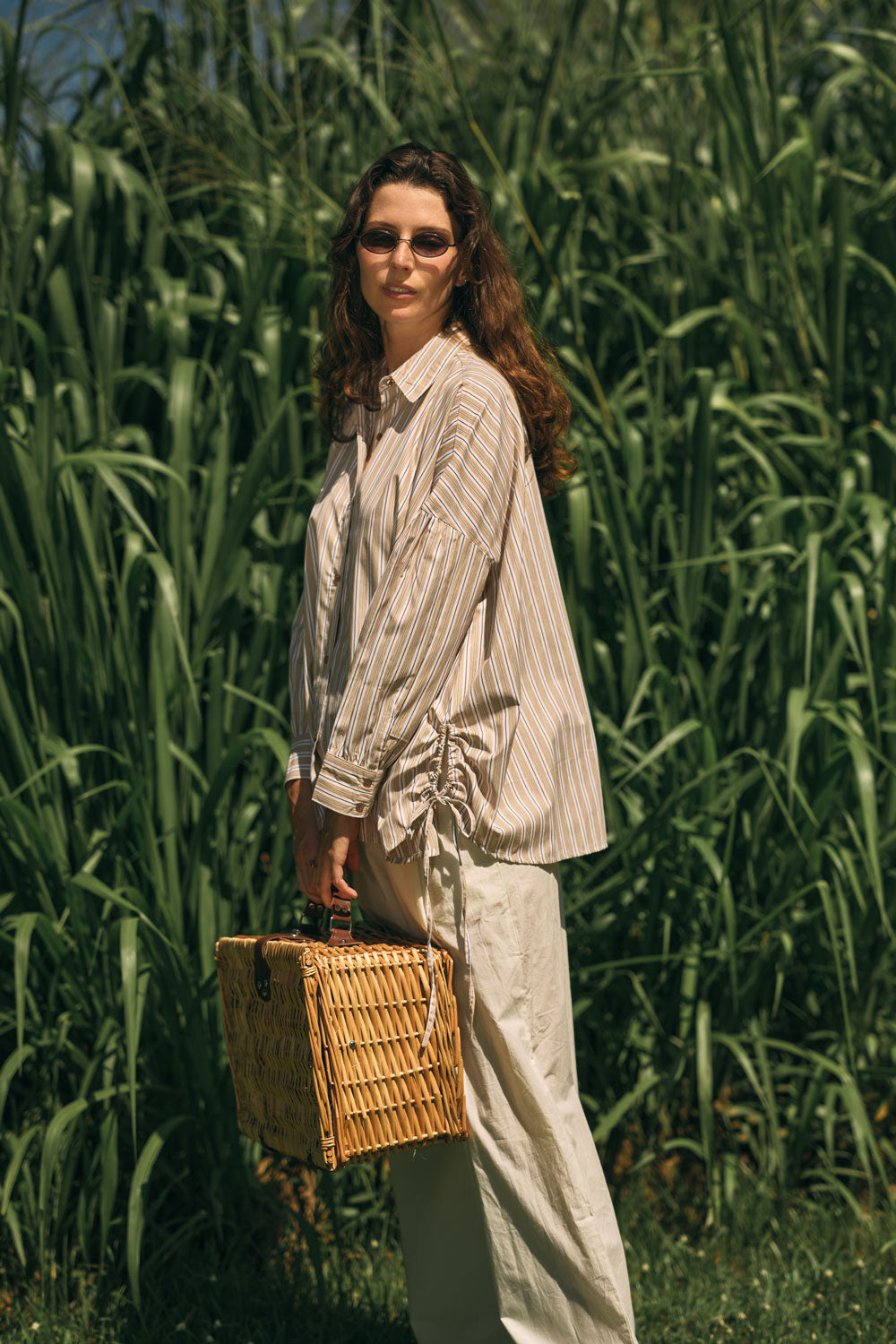 Giliann Joni Shirt Tan Stripe