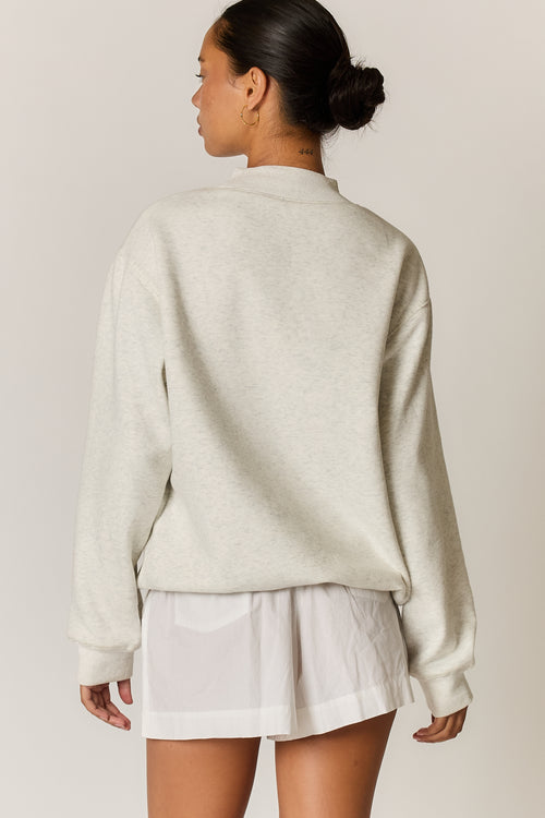 Giliann Logo Mockneck Pullover Grey