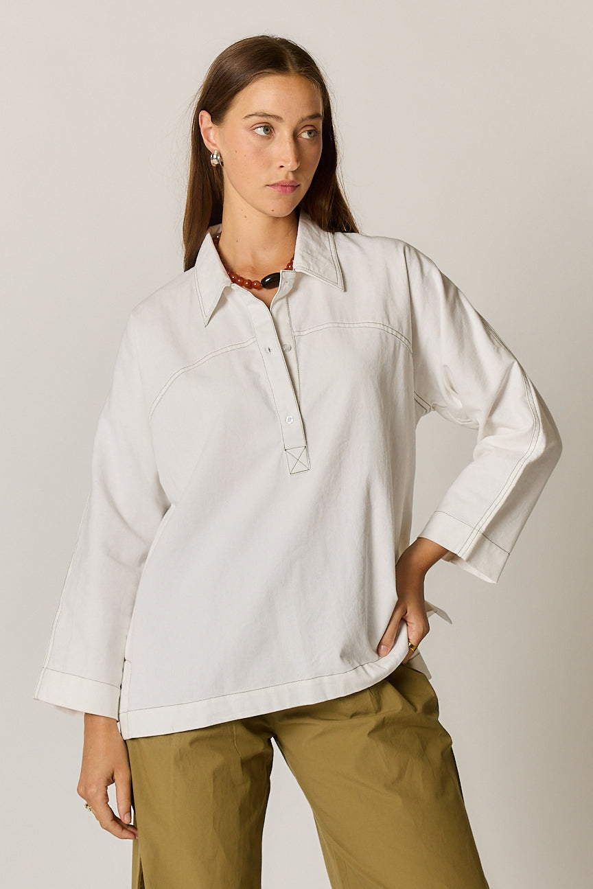 Giliann Patti Shirt White Twill