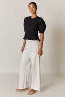 Giliann Pyke Shirred Top Black