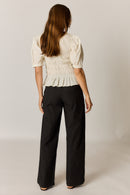 Giliann Pyke Shirred Top Coconut