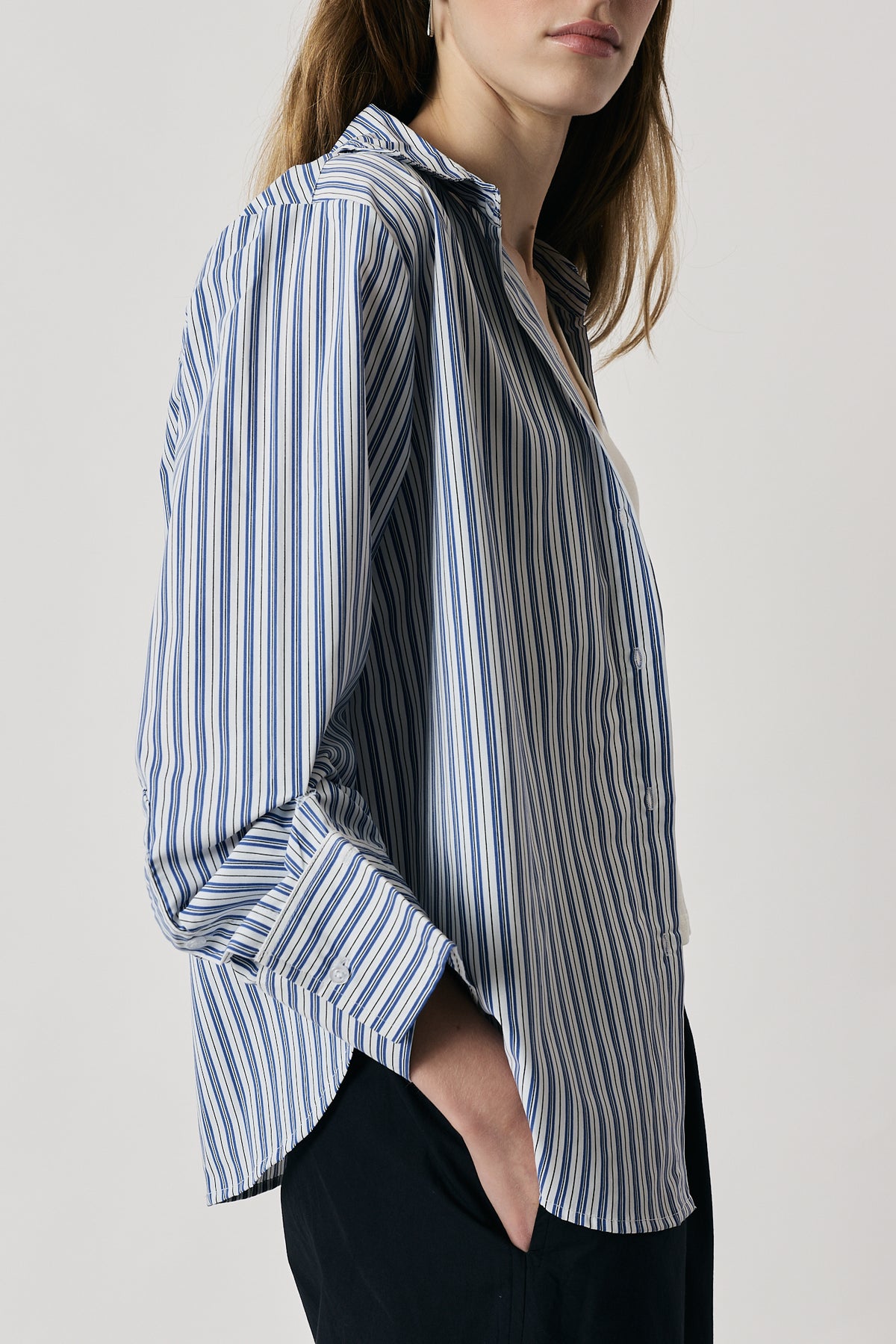 Giliann Runa Shirt Light Blue Stripe