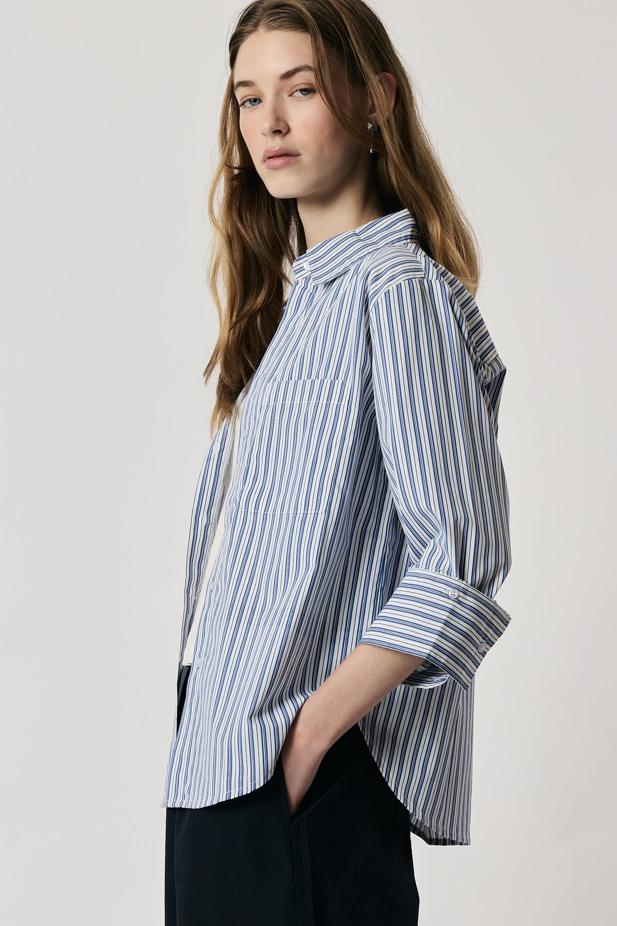 Giliann Runa Shirt Light Blue Stripe
