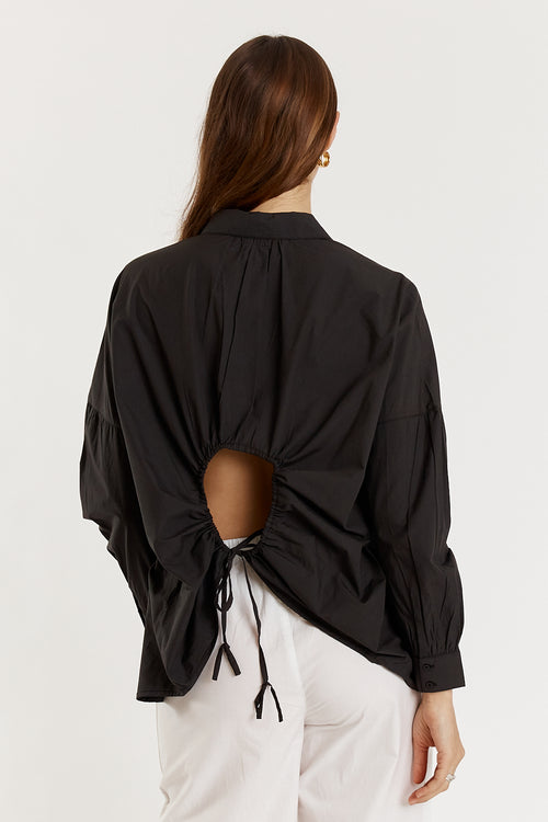 Giliann Casa Cut Out Shirt Black