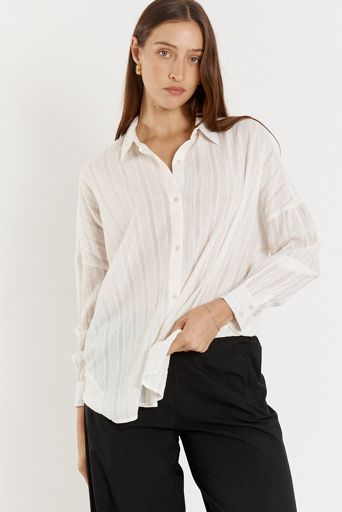 Giliann Cassis Cut Out Shirt