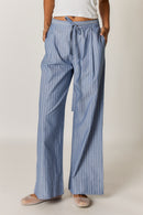 Giliann Floyd Tie Pant Blue Pin Stripe