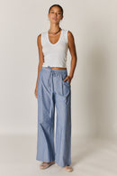 Giliann Floyd Tie Pant Blue Pin Stripe