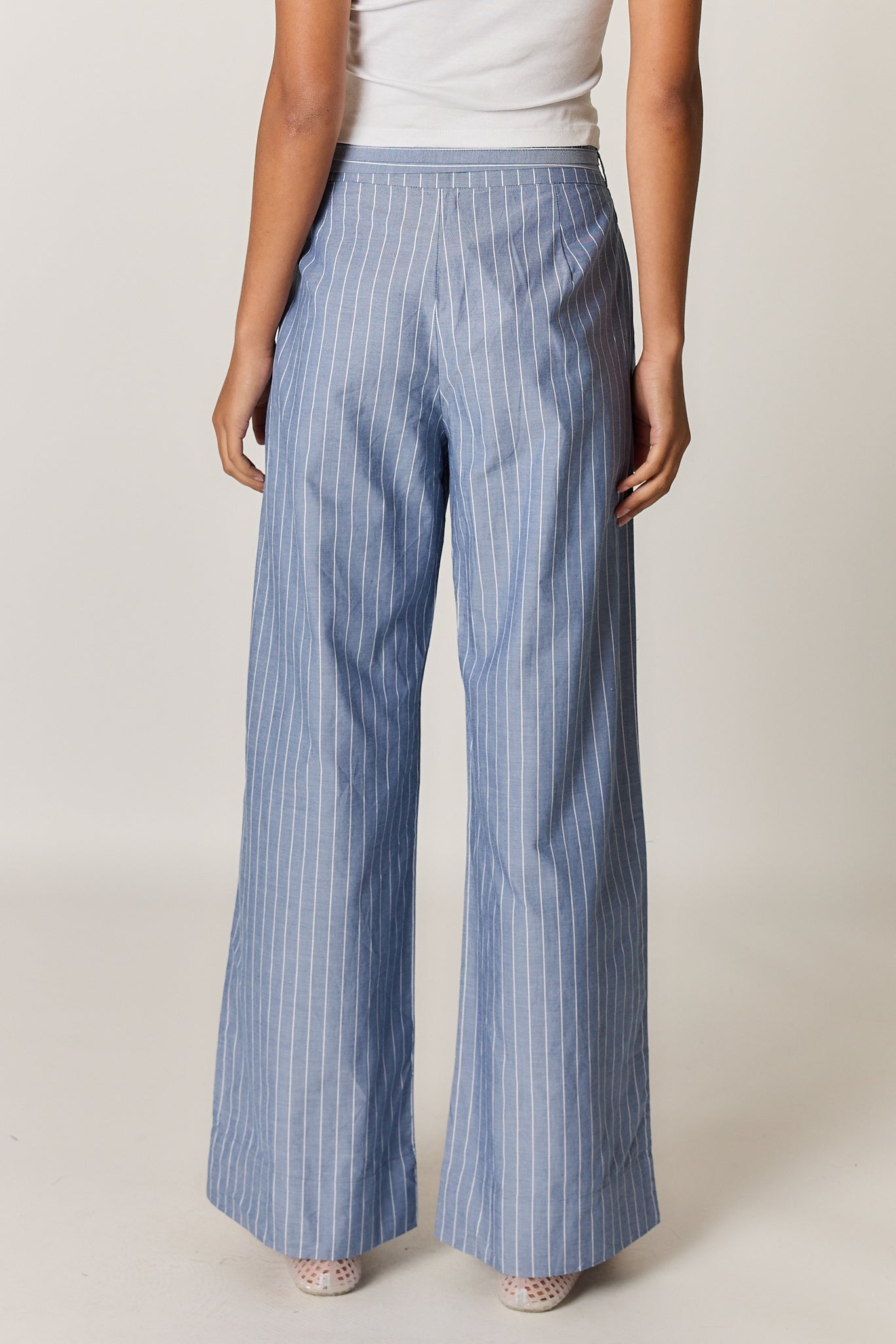 Giliann Floyd Tie Pant Blue Pin Stripe