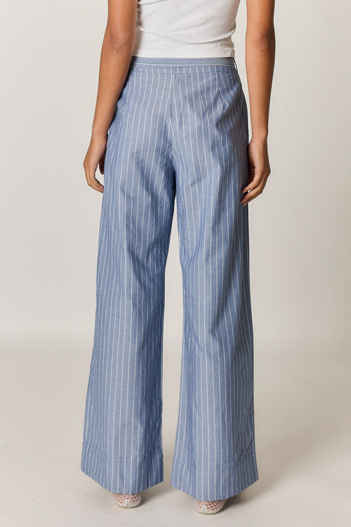 Giliann Floyd Tie Pant Blue Pin Stripe