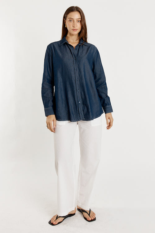 Giliann Button Up Shirt Denim