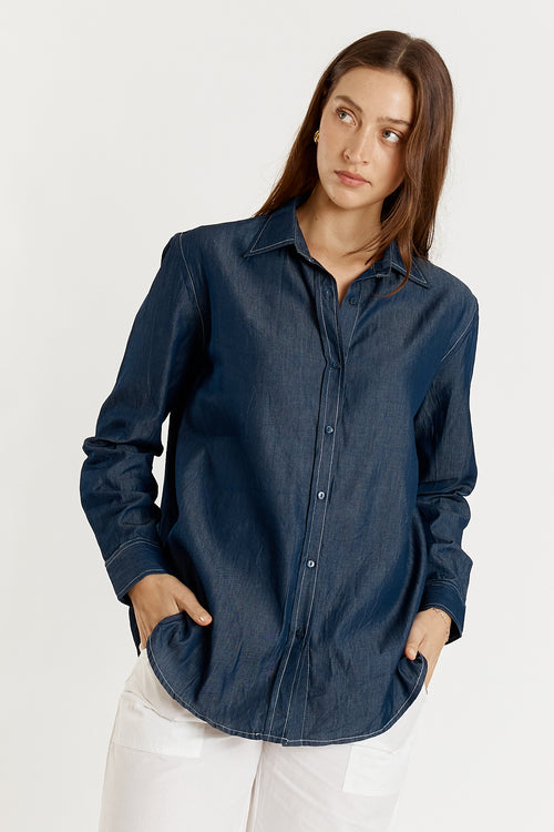 Giliann Button Up Shirt Denim