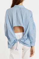 Giliann Jean Cut Out Shirt Blue Stripe