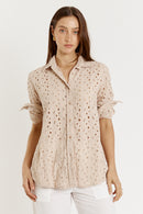 Giliann Olive Shirt Cream