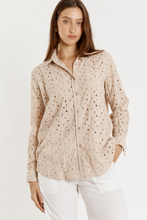 Giliann Olive Shirt Cream
