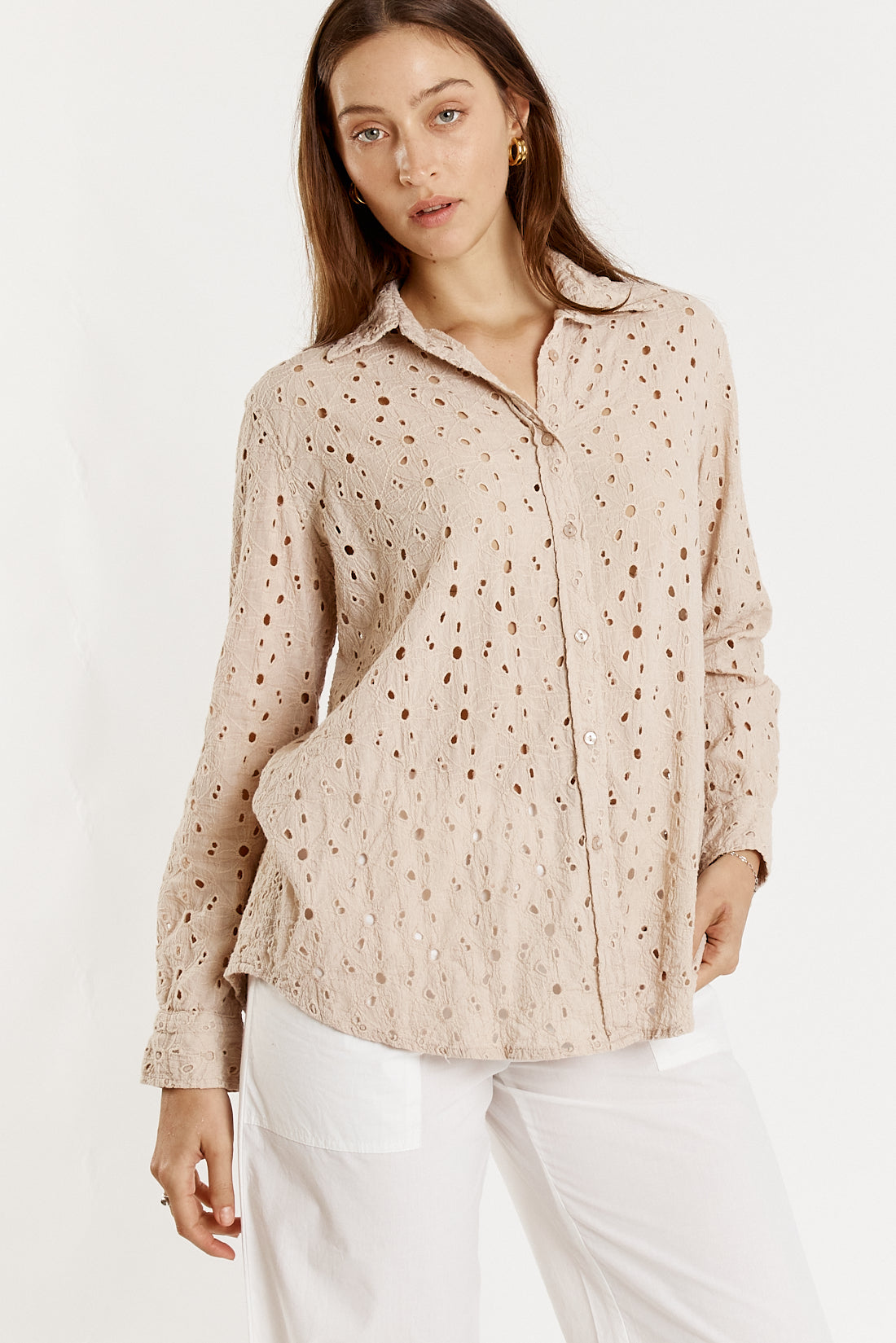 Giliann Olive Shirt Cream