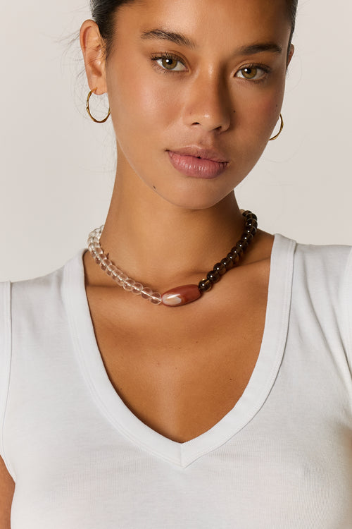 Giliann Tresse Necklace | Onyx-Clear Quartz