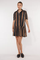 Itami Giverny Dress Brown Stripe