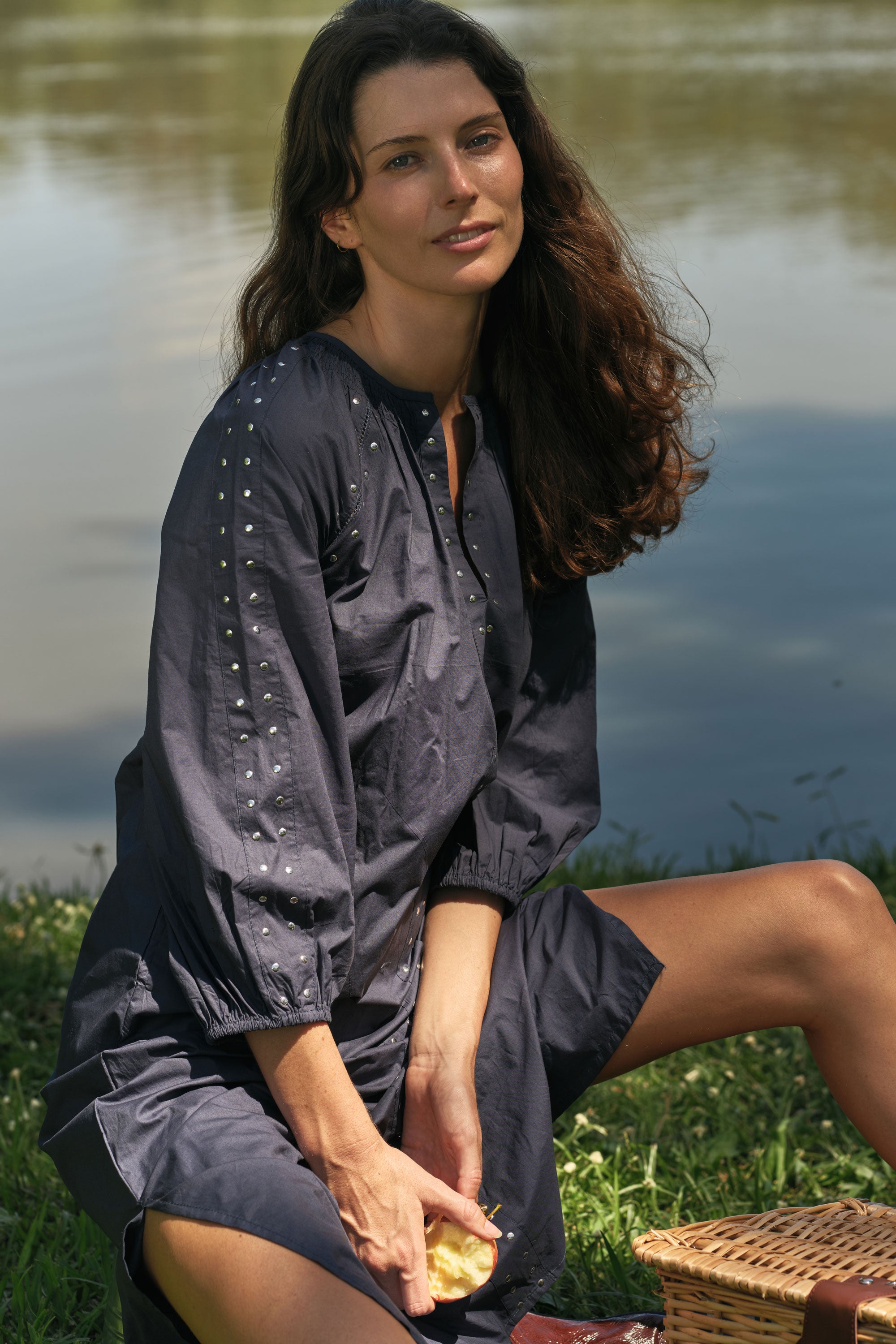 Itami Stud Dress Navy