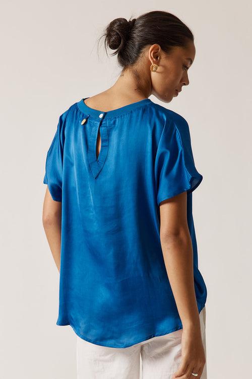 Rubyyaya Bienvenue T-Shirt Plain Royal