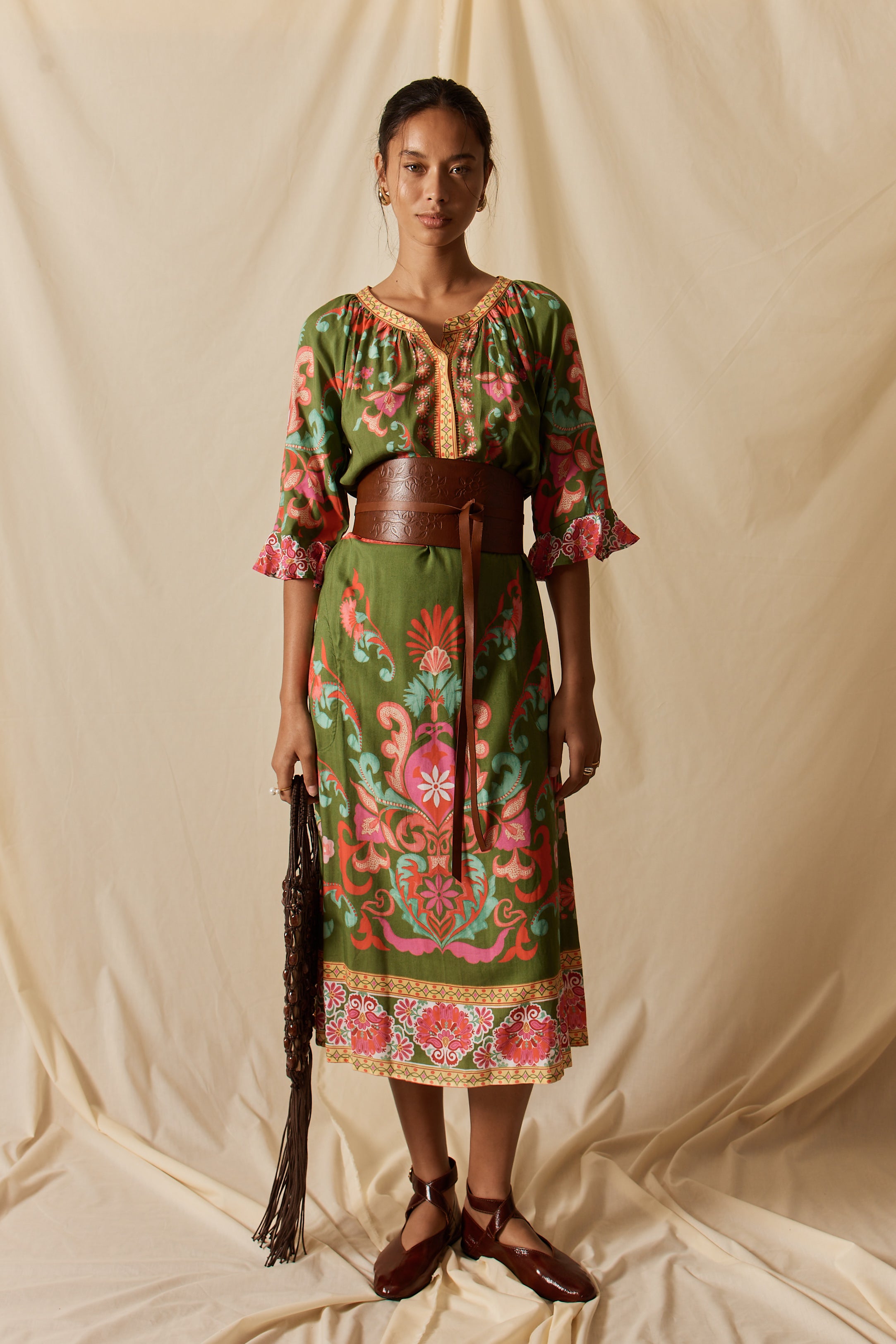 LulaLife Enid Midi Olive