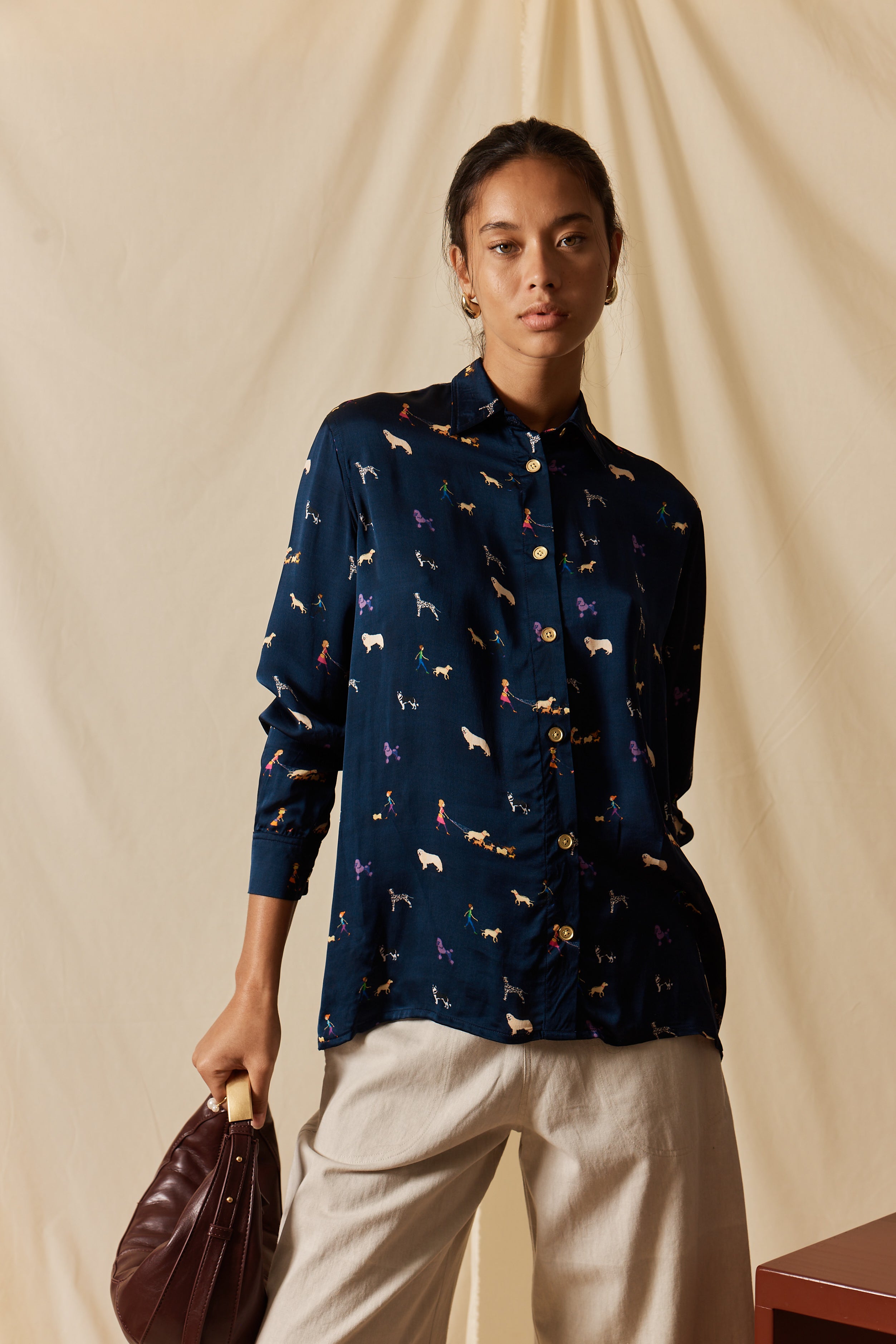 Rubyyaya Puppy Love Shirt Navy
