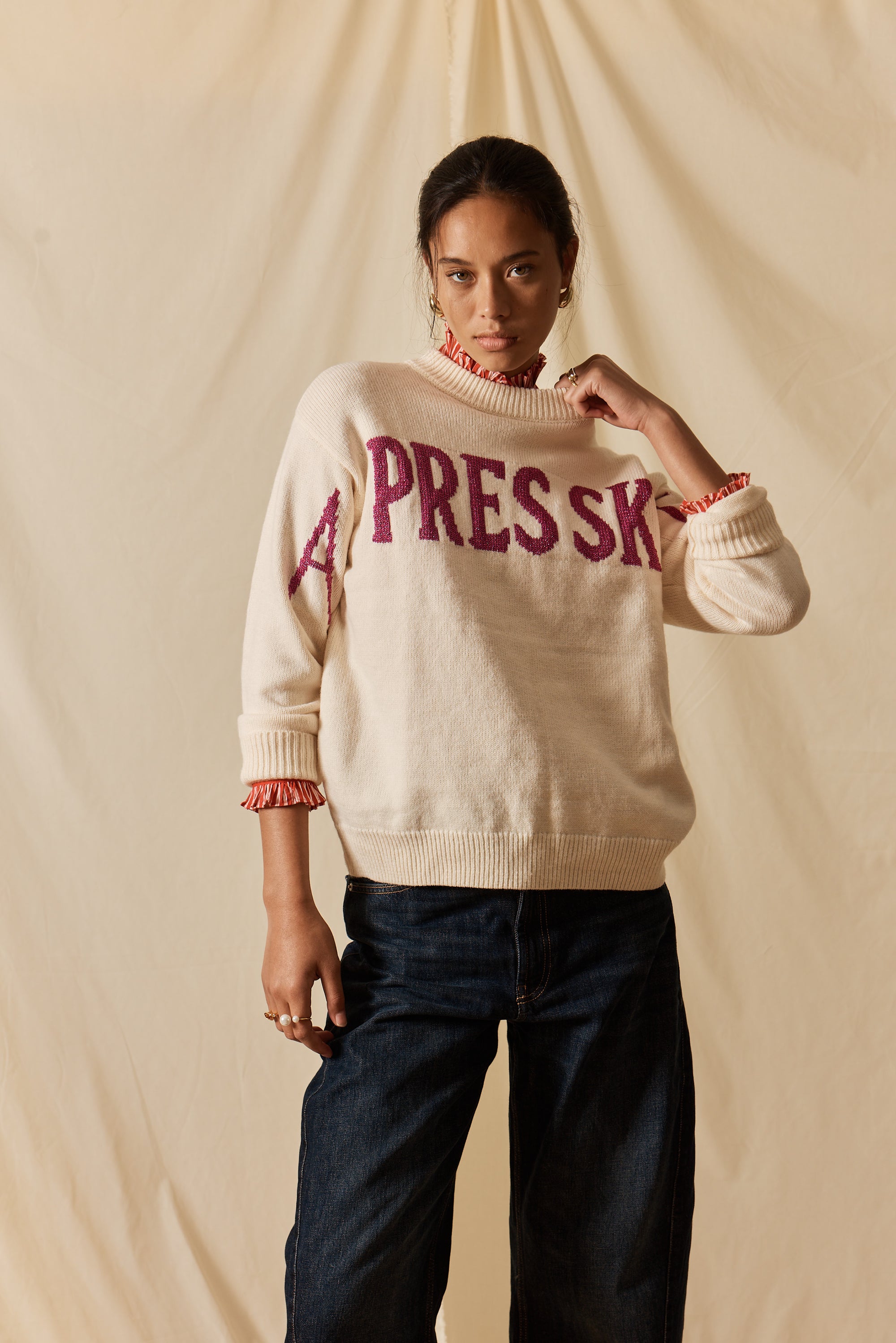 Rubyyaya Apres Ski Sweater Cream