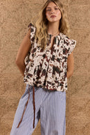 LulaLife Sylvie Top Cow Print