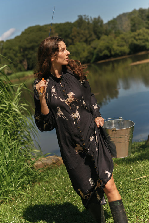 LulaSoul Mustang Button Midi Licorice
