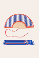 Hand Fan | Red & Blue Stripes