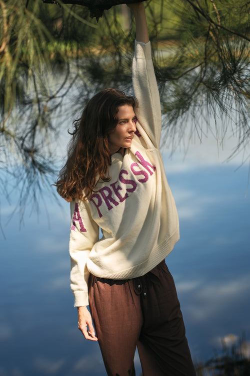 Rubyyaya Apres Ski Sweater Cream