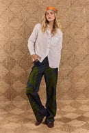 Rubyyaya Carmi Paisley Embroidered Jean Denim