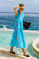 Rubyyaya Neon Fleur Maxi Blue
