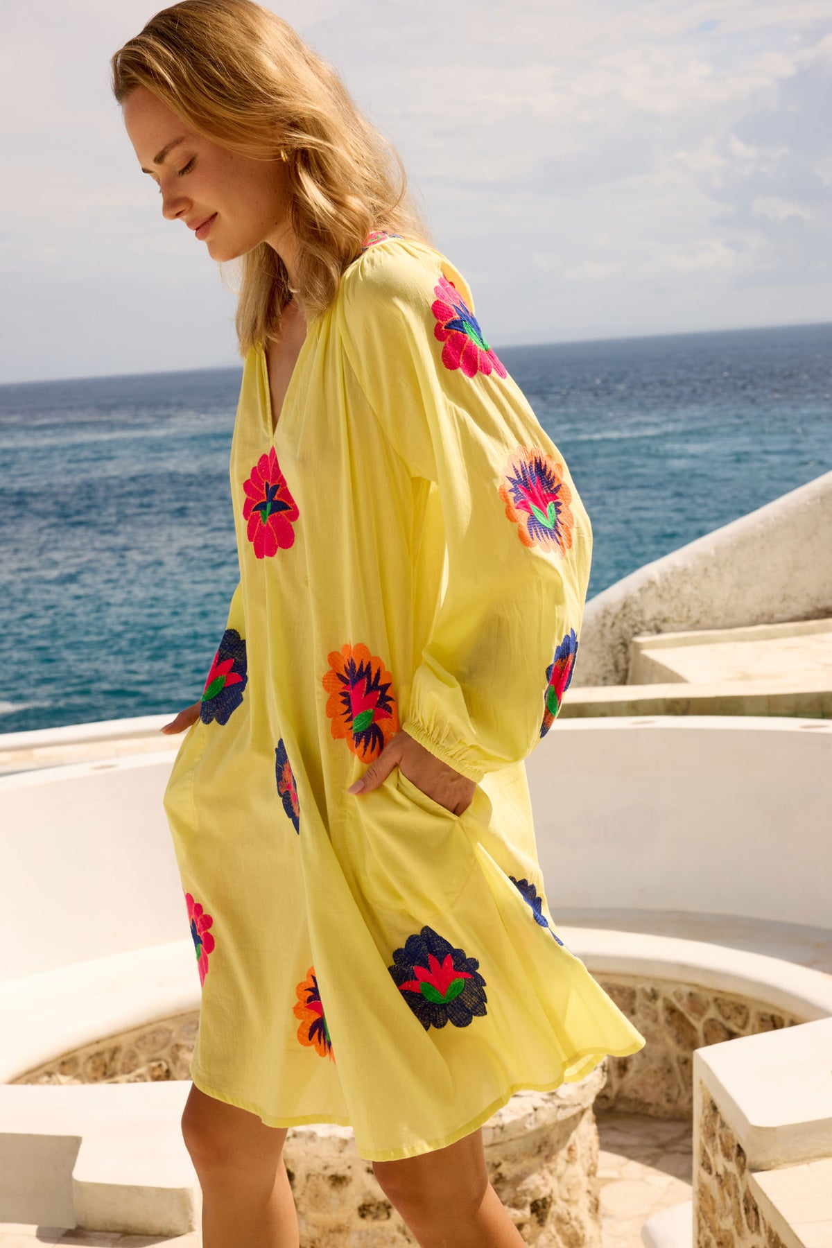 Rubyyaya Posey Tunic Dress Lemon