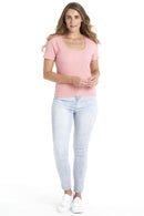 Betty Basics | Stacey Rib Tee Salmon Pink