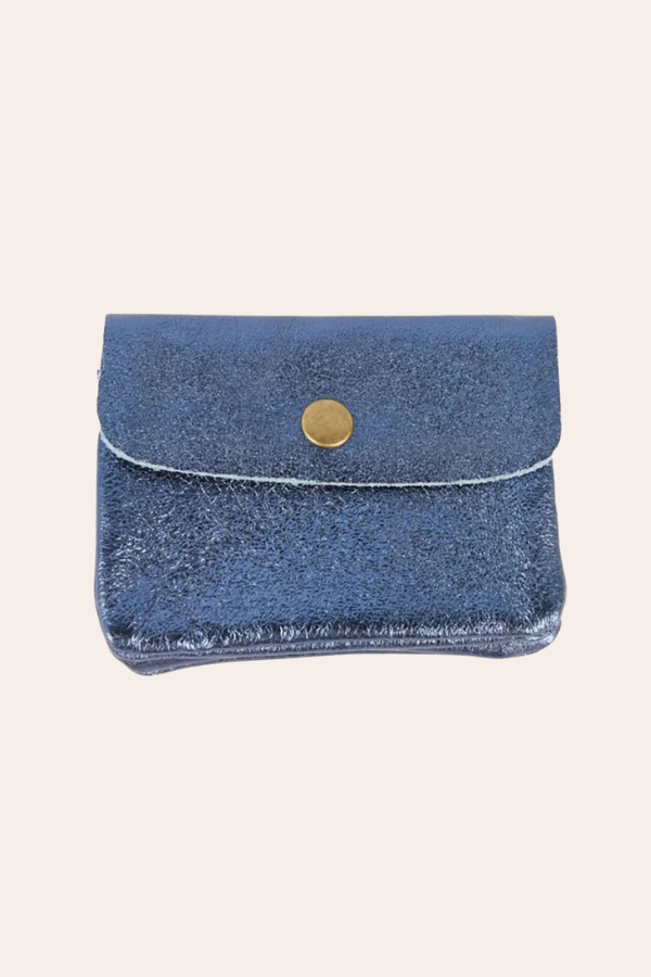 Coin Purse | Metallic Blue Jeans