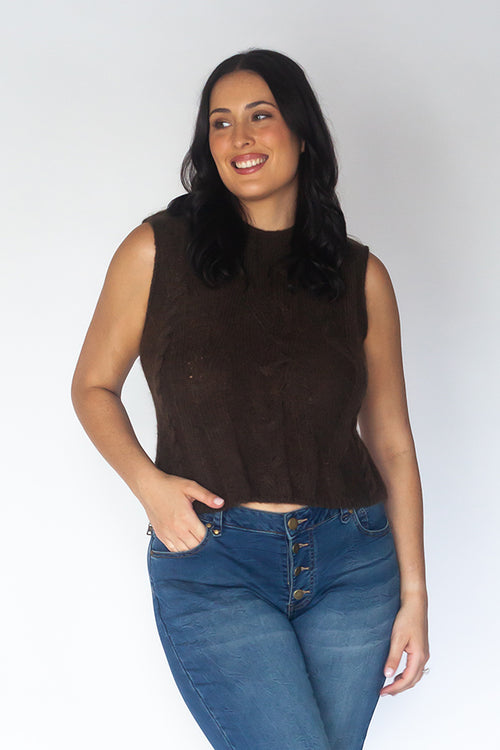 Cowgirl Surfer Braided Vest Chocolate