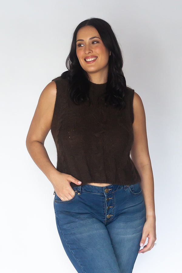 Cowgirl Surfer Braided Vest Chocolate